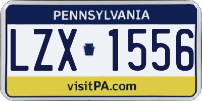 PA license plate LZX1556