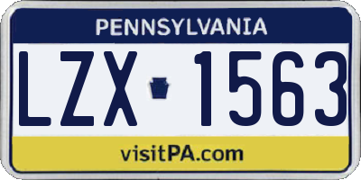 PA license plate LZX1563