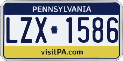 PA license plate LZX1586