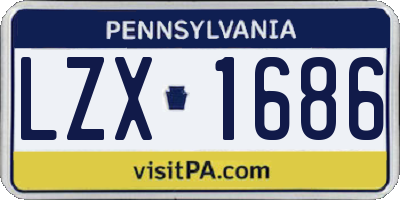 PA license plate LZX1686