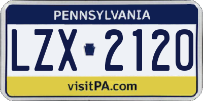 PA license plate LZX2120