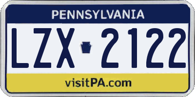PA license plate LZX2122