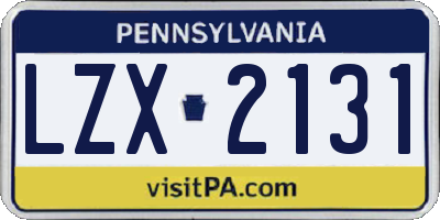 PA license plate LZX2131