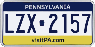 PA license plate LZX2157