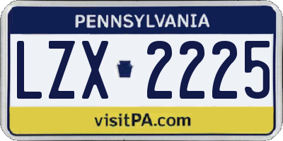 PA license plate LZX2225