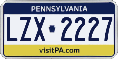 PA license plate LZX2227