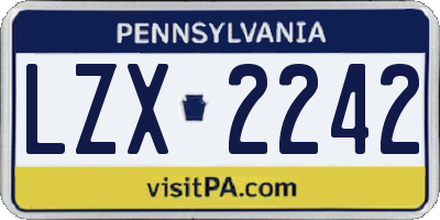 PA license plate LZX2242