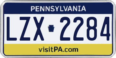 PA license plate LZX2284