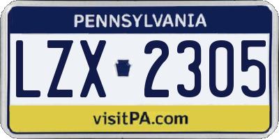 PA license plate LZX2305