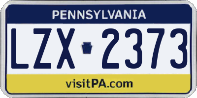 PA license plate LZX2373