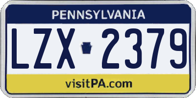 PA license plate LZX2379