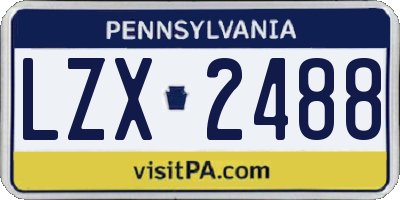 PA license plate LZX2488