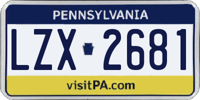 PA license plate LZX2681