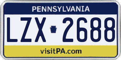 PA license plate LZX2688