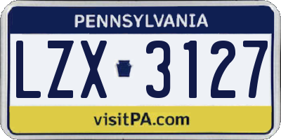 PA license plate LZX3127