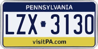 PA license plate LZX3130