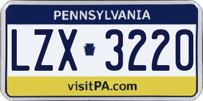 PA license plate LZX3220