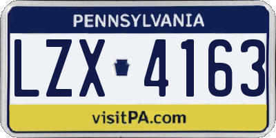 PA license plate LZX4163