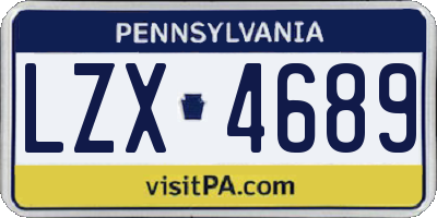 PA license plate LZX4689
