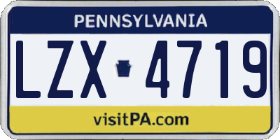PA license plate LZX4719