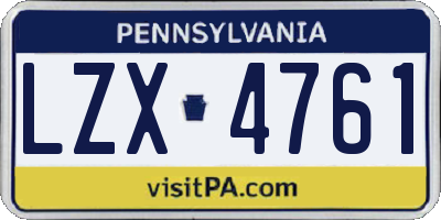 PA license plate LZX4761