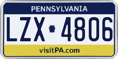 PA license plate LZX4806