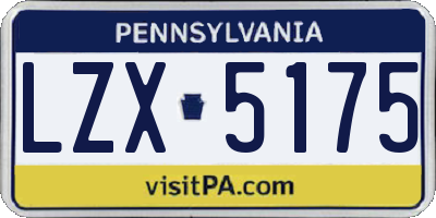 PA license plate LZX5175