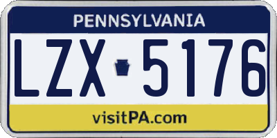 PA license plate LZX5176