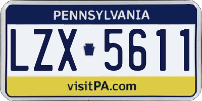 PA license plate LZX5611