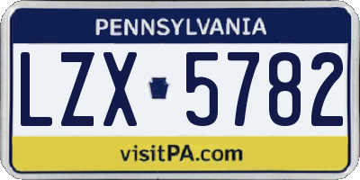 PA license plate LZX5782