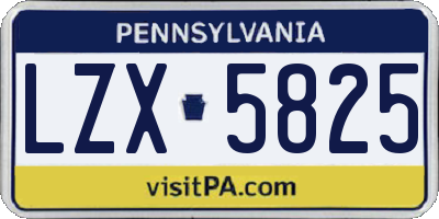PA license plate LZX5825