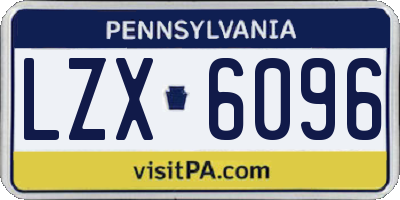 PA license plate LZX6096