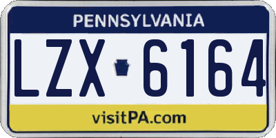 PA license plate LZX6164