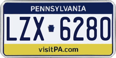 PA license plate LZX6280