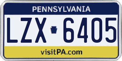 PA license plate LZX6405