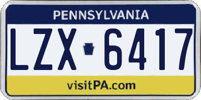 PA license plate LZX6417