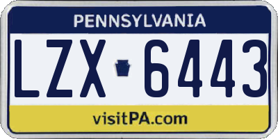 PA license plate LZX6443