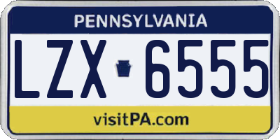 PA license plate LZX6555
