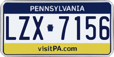 PA license plate LZX7156