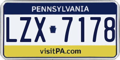 PA license plate LZX7178