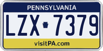 PA license plate LZX7379
