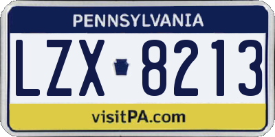 PA license plate LZX8213