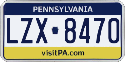 PA license plate LZX8470