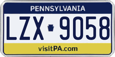 PA license plate LZX9058