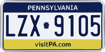 PA license plate LZX9105