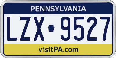 PA license plate LZX9527