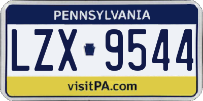 PA license plate LZX9544