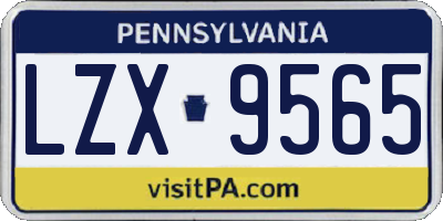 PA license plate LZX9565