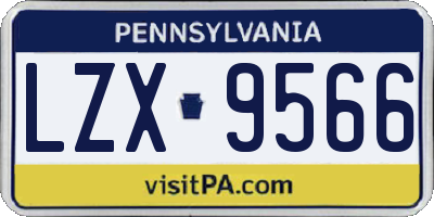 PA license plate LZX9566