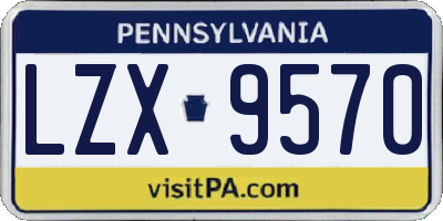 PA license plate LZX9570